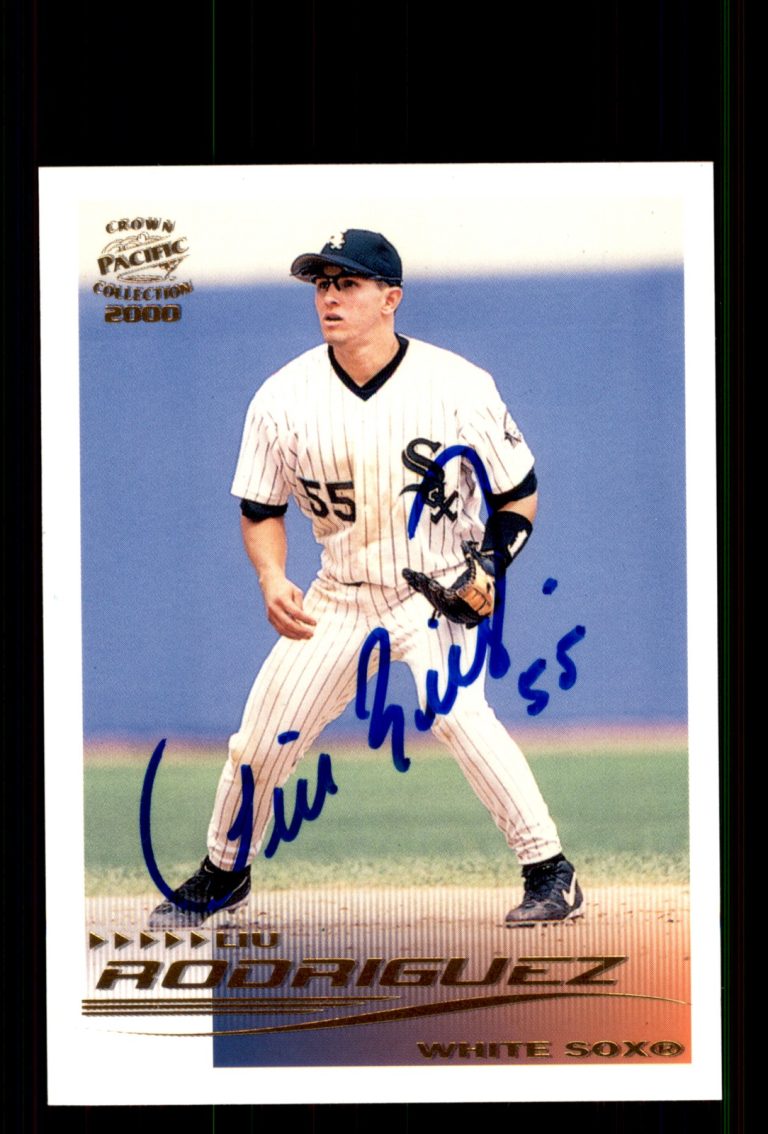 Signed Baseball Card Auto Liu Rodriguez 2000 Pacific Crown Collection #62