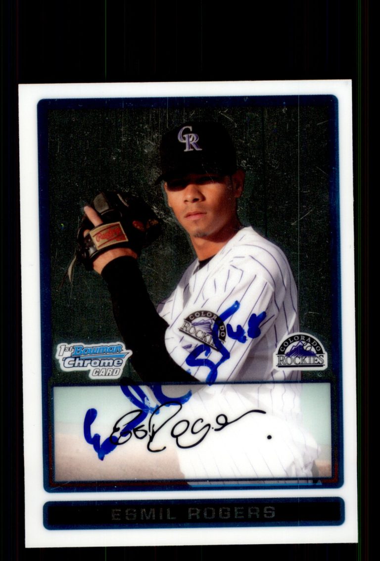 Signed Baseball Card Auto Esmil Rogers 2009 Bowman #BCP46 Colorado Rockies