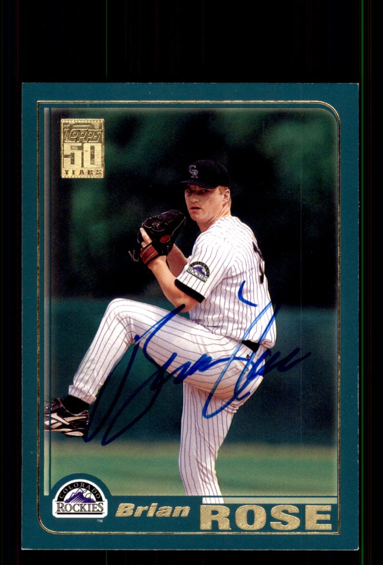 Signed Baseball Card Auto Brian Rose 2001 Topps #649 Colorado Rockies