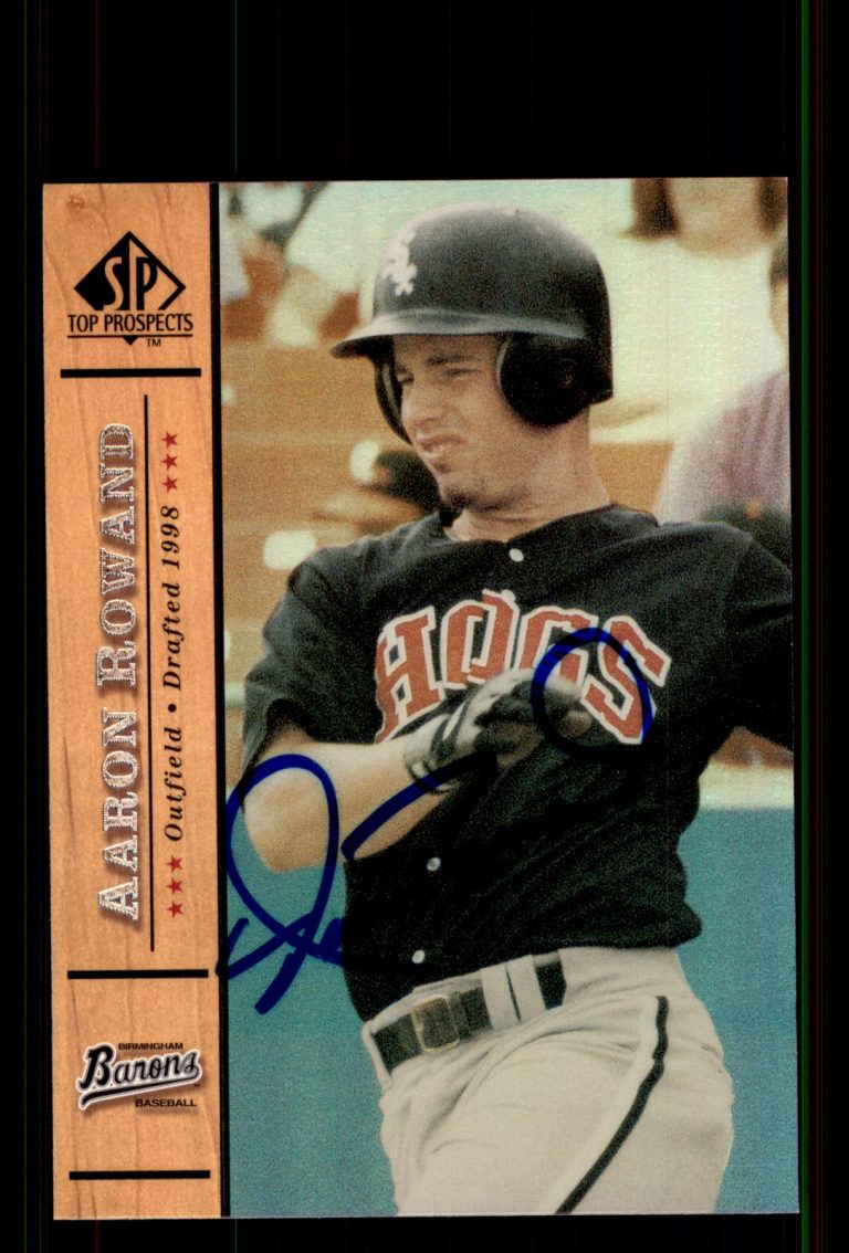 Signed Baseball Card Auto Aaron Rowand 2001 SP Top Prospects #41 Birmingham