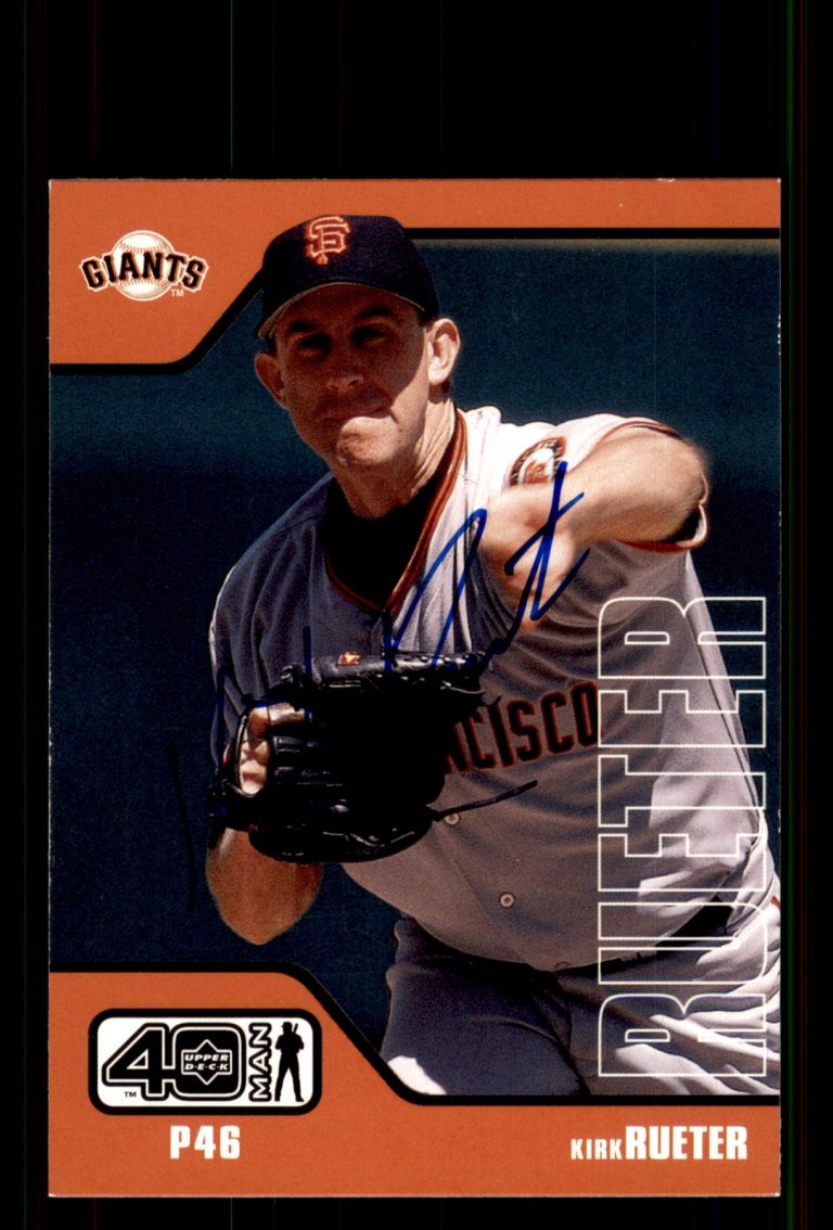 Signed Baseball Card Auto Kirk Rueter 2002 Upper Deck 40-Man #764 Giants