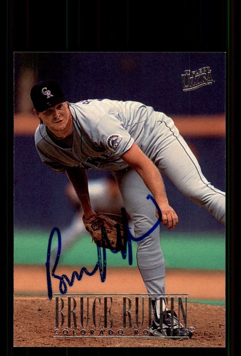 Signed Baseball Card Auto Bruce Ruffin 1996 Ultra #474 Colorado Rockies