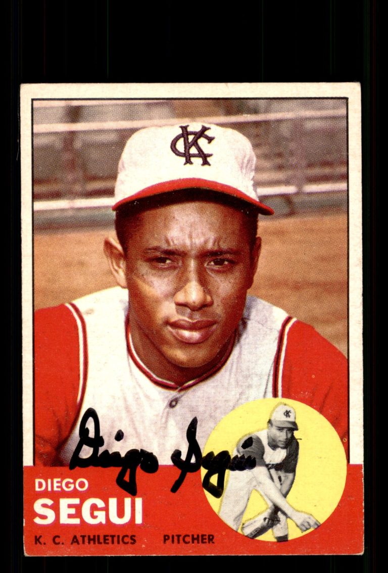 Signed Baseball Card Auto Diego Segui 1963 Topps #157 Kansas City Athletics