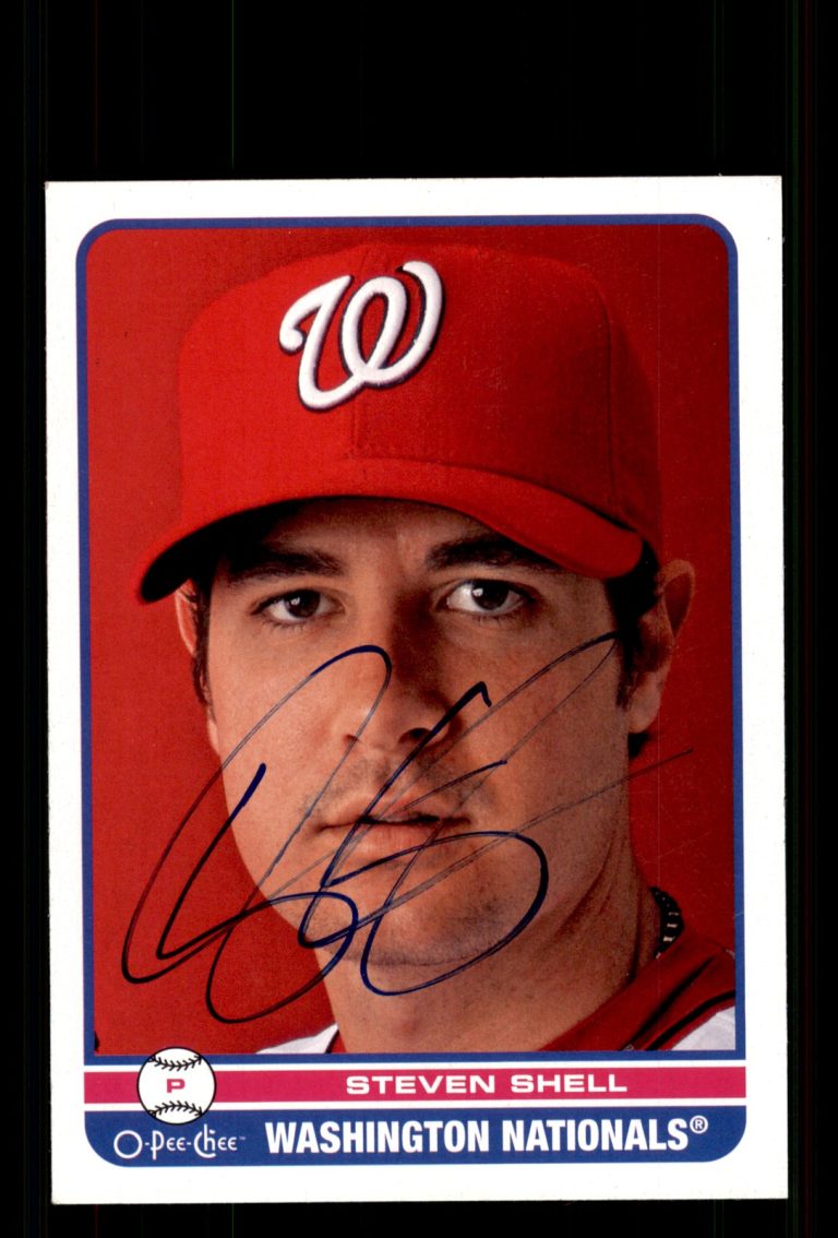 Signed Baseball Card Auto Steven Shell 2009 O-Pee-Chee #152 Washington Nationals