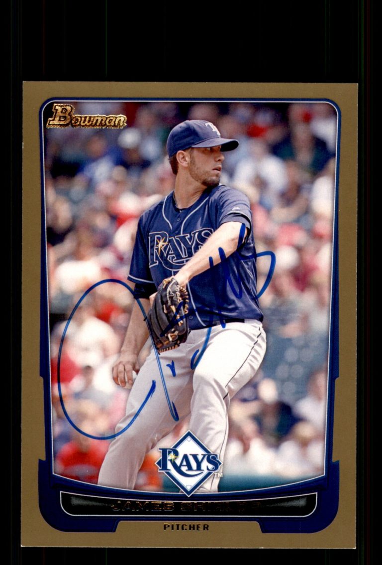 Signed Baseball Card Auto James Shields 2012 Bowman #88 Tampa Bay Rays