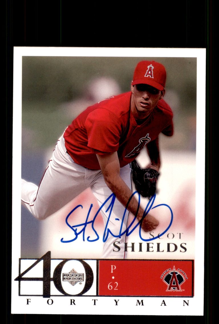 Signed Baseball Card Auto Scot Shields 2003 Upper Deck 40-Man #21 Anaheim Angels