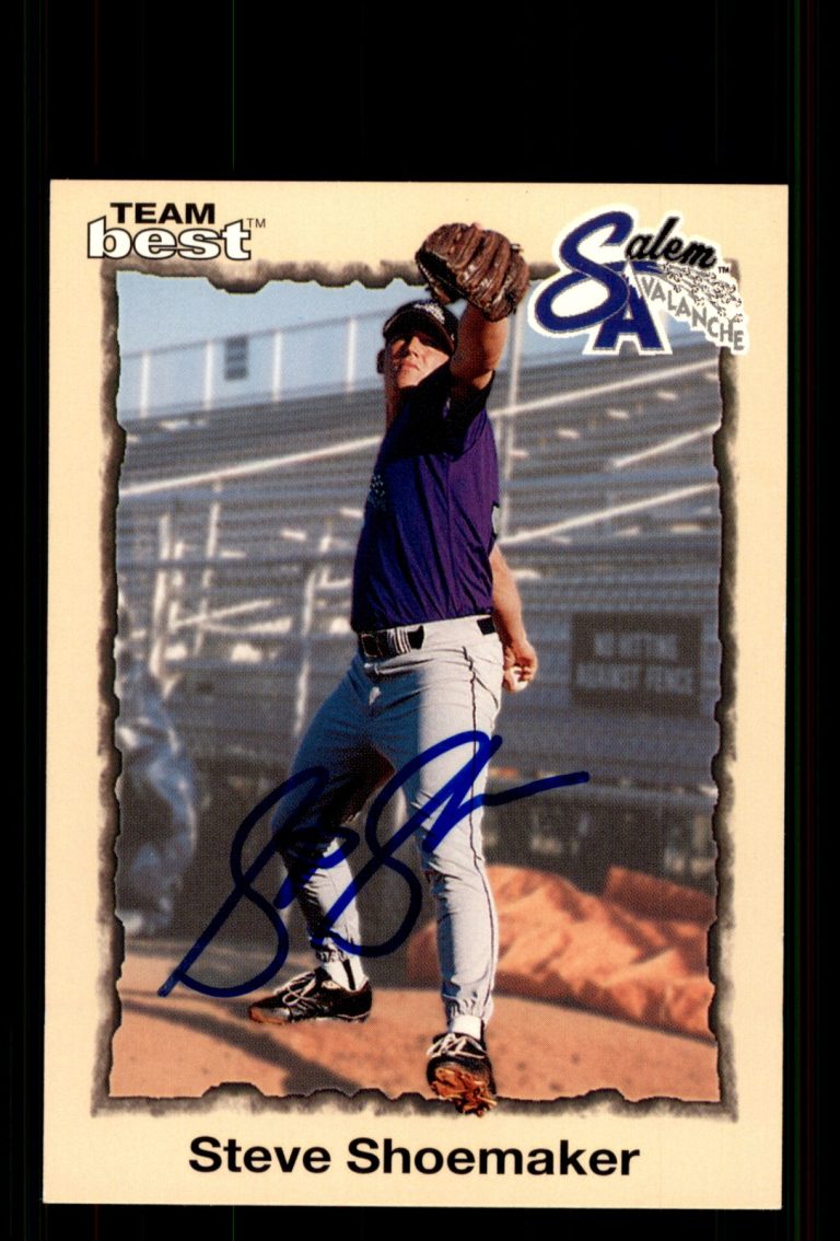 Signed Baseball Card Auto Steve Shoemaker 1998 Team Best #45 Salem Avalanche