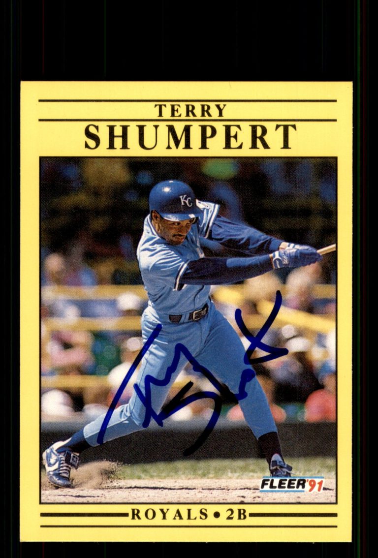 Signed Baseball Card Auto Terry Shumpert 1991 Fleer #570 Kansas City Royals