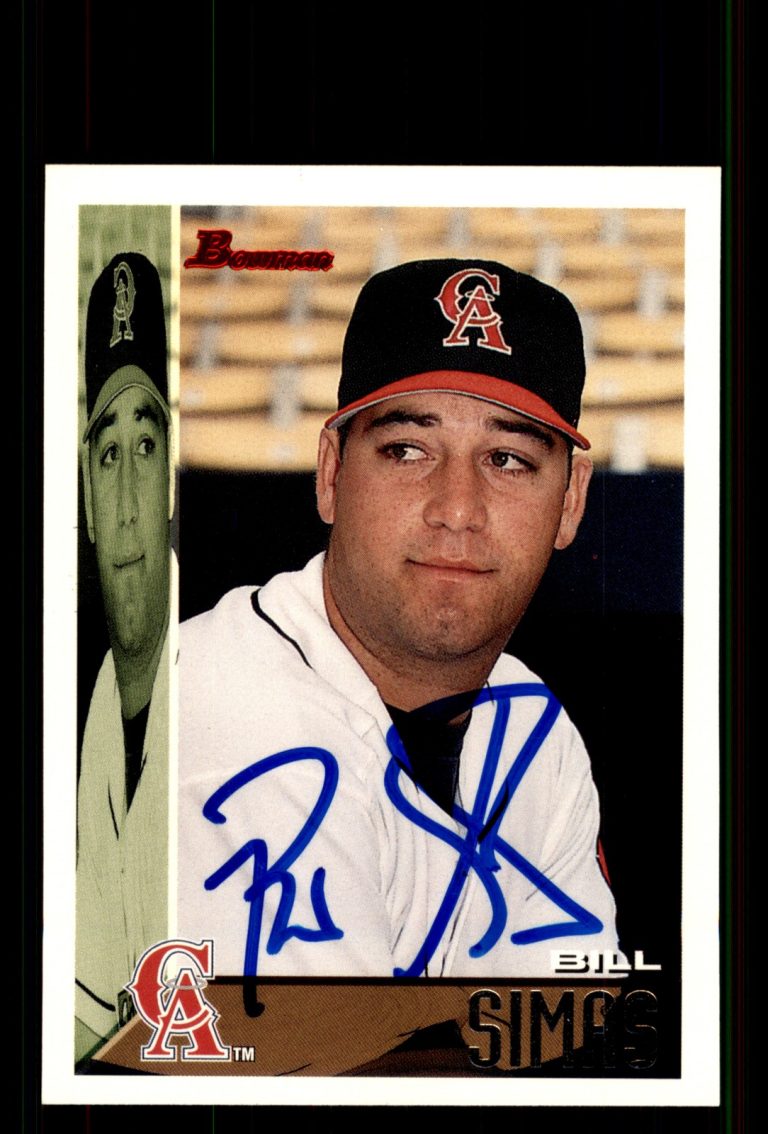 Signed Baseball Card Auto Bill Simas 1995 Bowman #197 California Angels