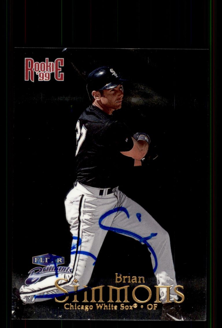 Signed Baseball Card Auto Brian Simmons 1999 Fleer Brilliants #142 White Sox