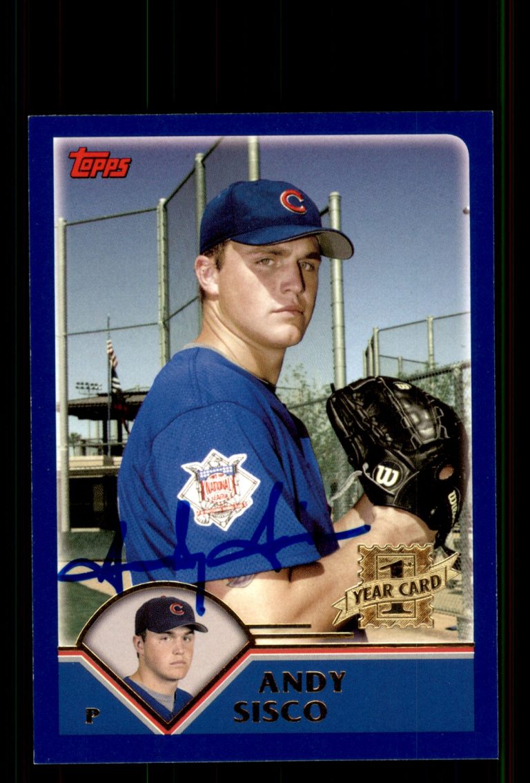 Signed Baseball Card Auto Andy Sisco 2003 Topps Traded & Rookies #T196 Cubs
