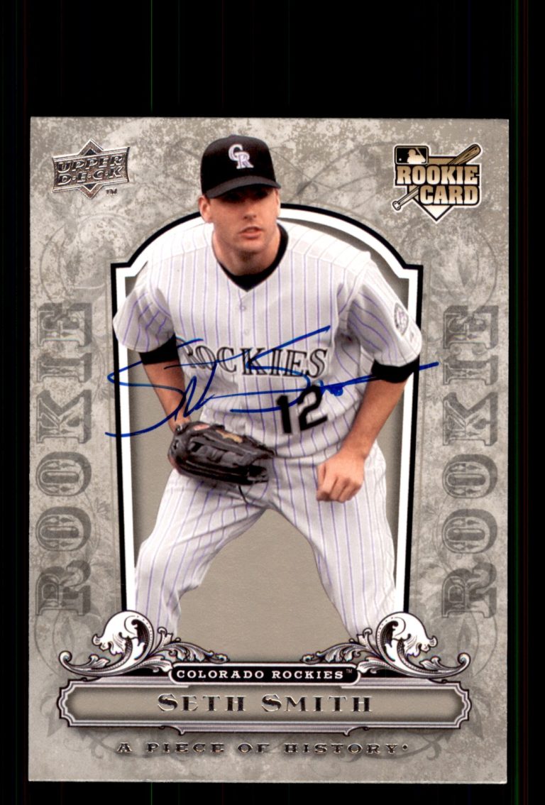 Signed Baseball Card Auto Seth Smith 2008 Upper Deck A Piece of History #115
