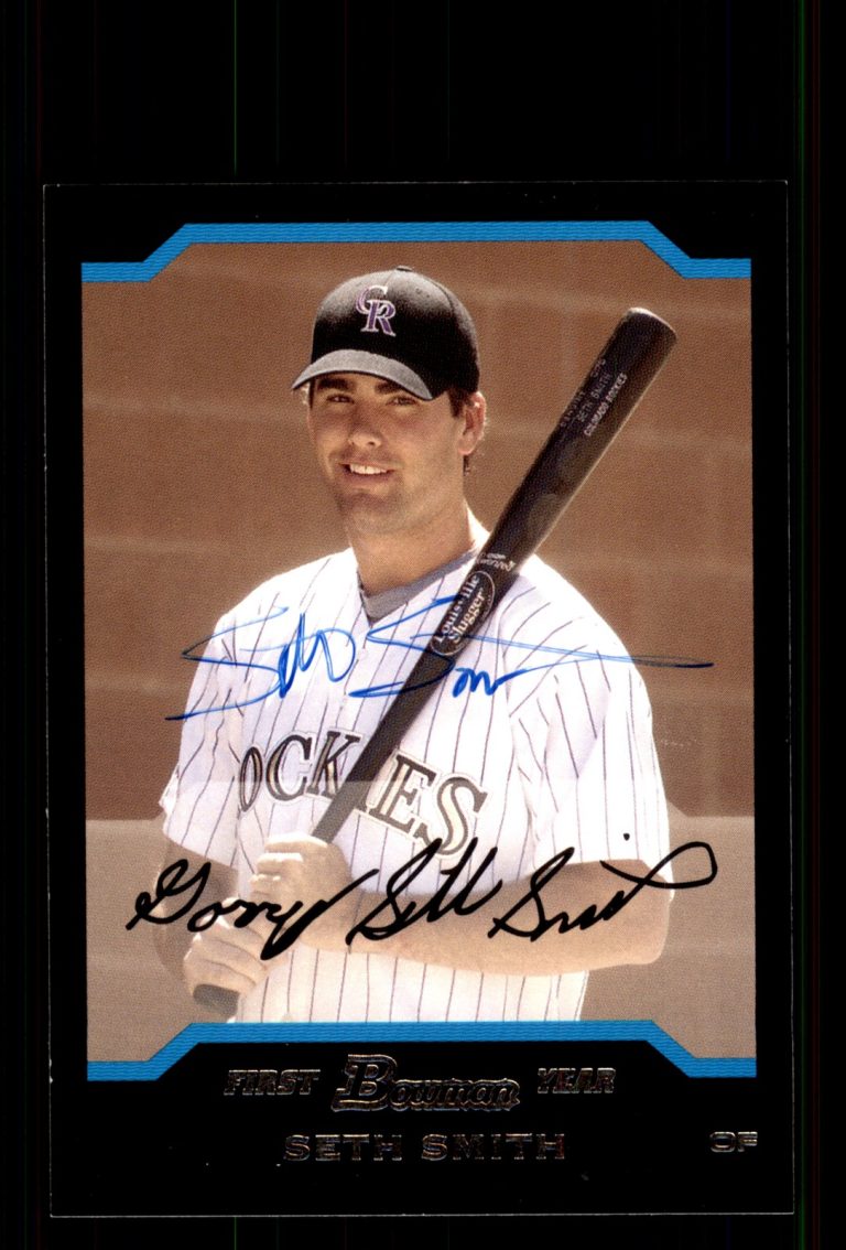 Signed Baseball Card Auto Seth Smith 2004 Bowman Draft Picks & Prospects #BDP74