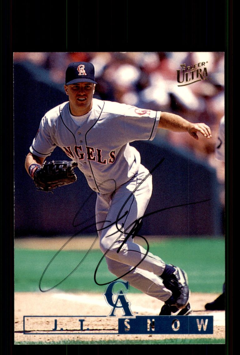 Signed Baseball Card Auto J.T. Snow 1995 Ultra #24 California Angels