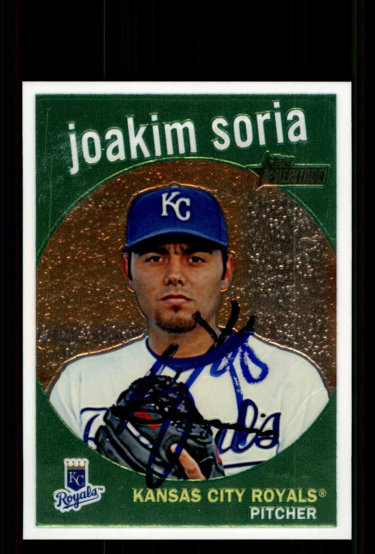 Signed Baseball Card Auto Joakim Soria 2008 Topps Heritage Chrome #C216 Royals