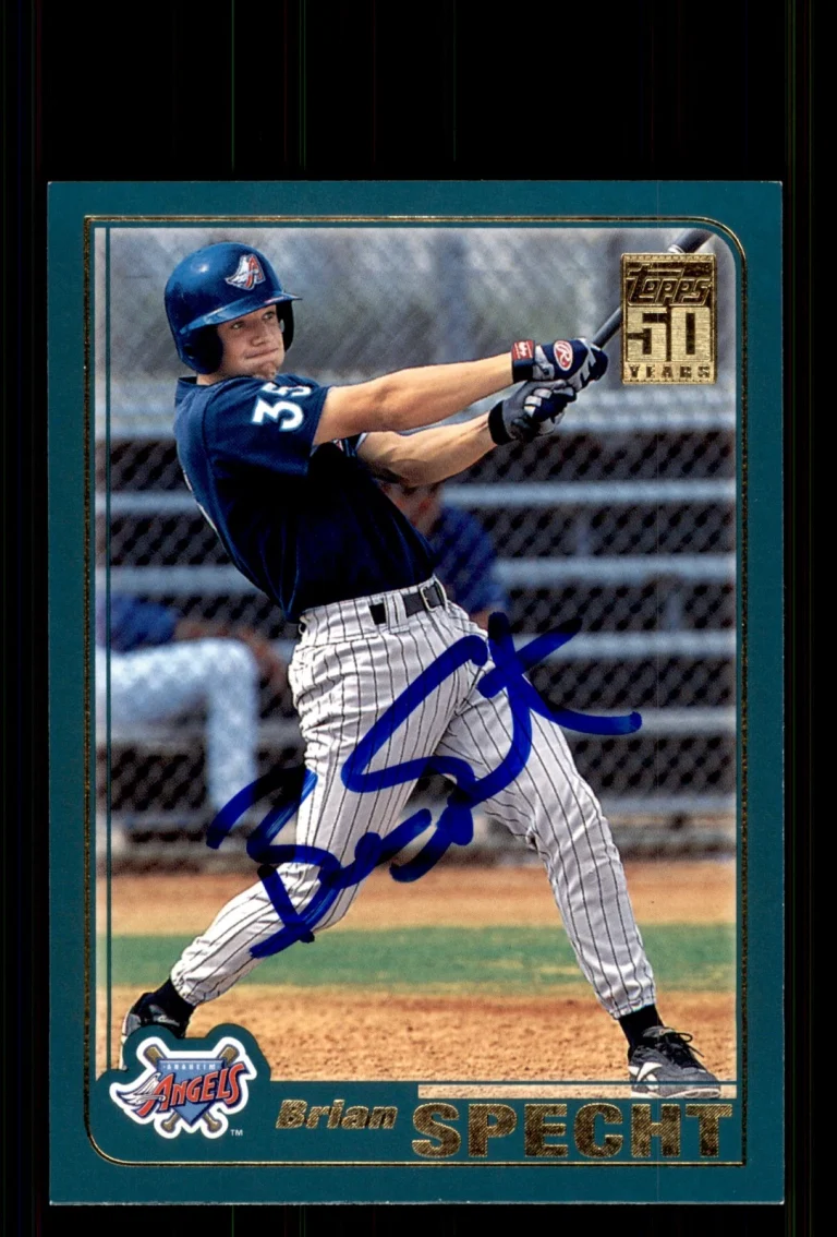 Signed Baseball Card Auto Brian Specht 2001 Topps Traded & Rookies #T197