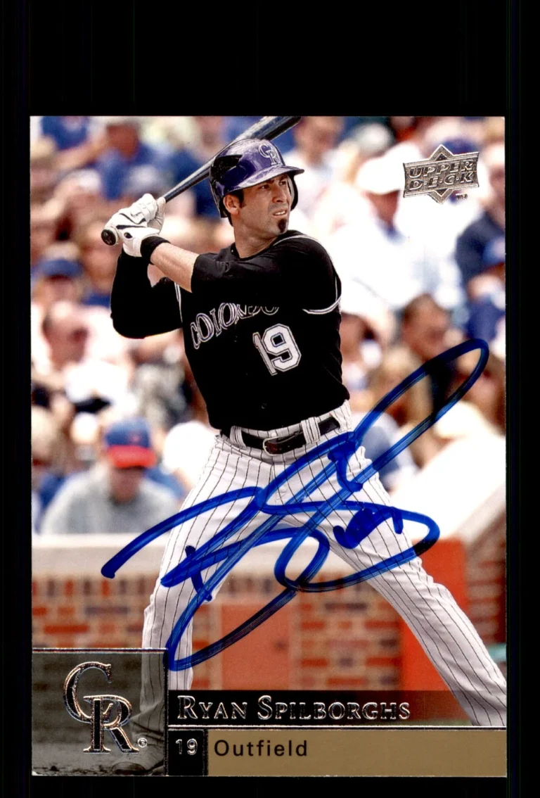 Signed Baseball Card Auto Ryan Spilborghs 2009 Upper Deck #124 Colorado Rockies