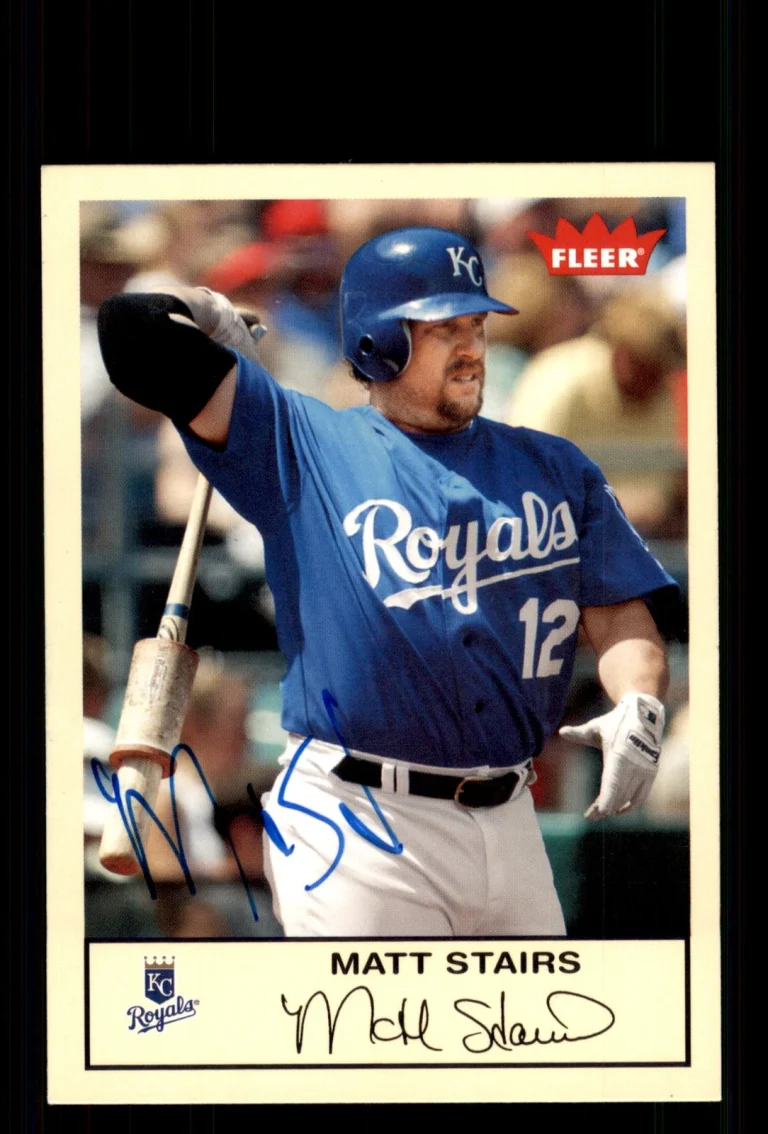Signed Baseball Card Auto Matt Stairs 2005 Fleer Tradition #16 Royals