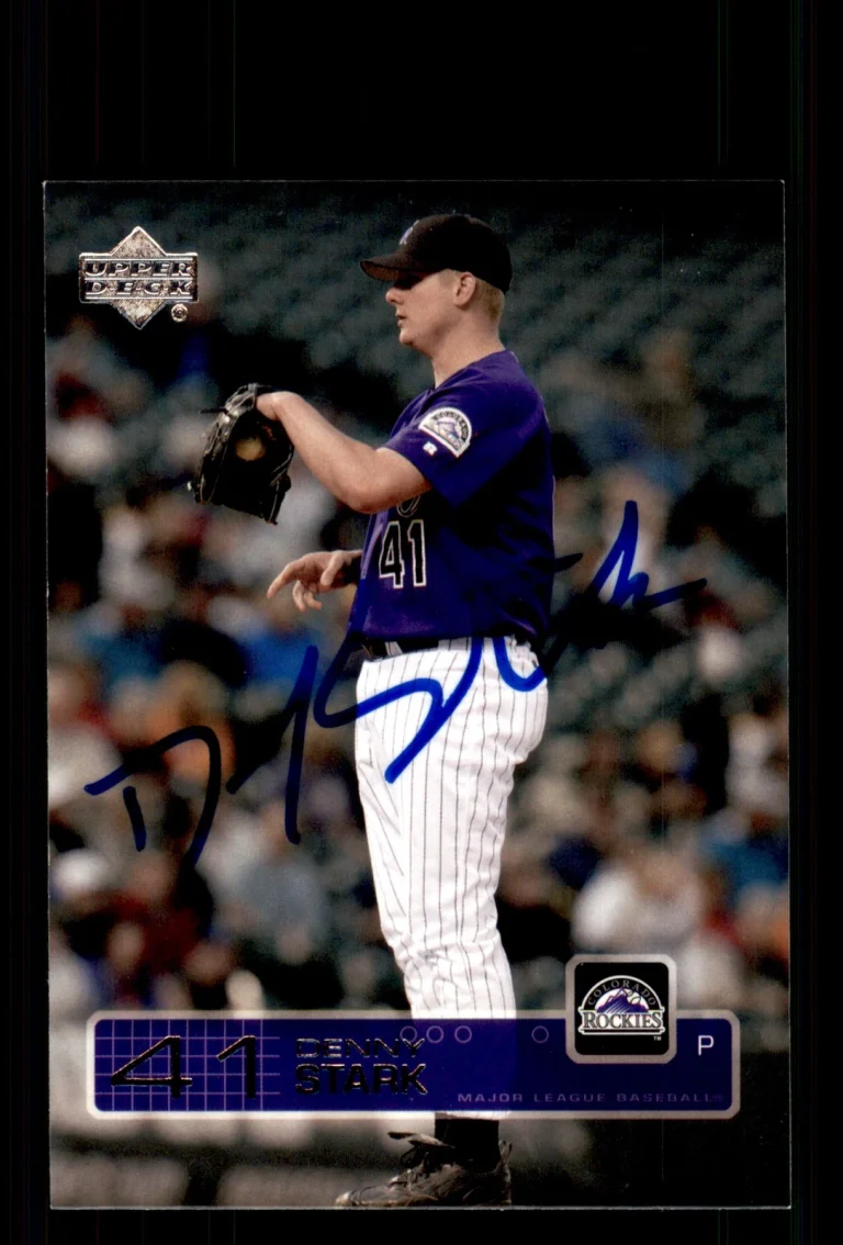 Signed Baseball Card Auto Denny Stark 2003 Upper Deck #260 Colorado Rockies