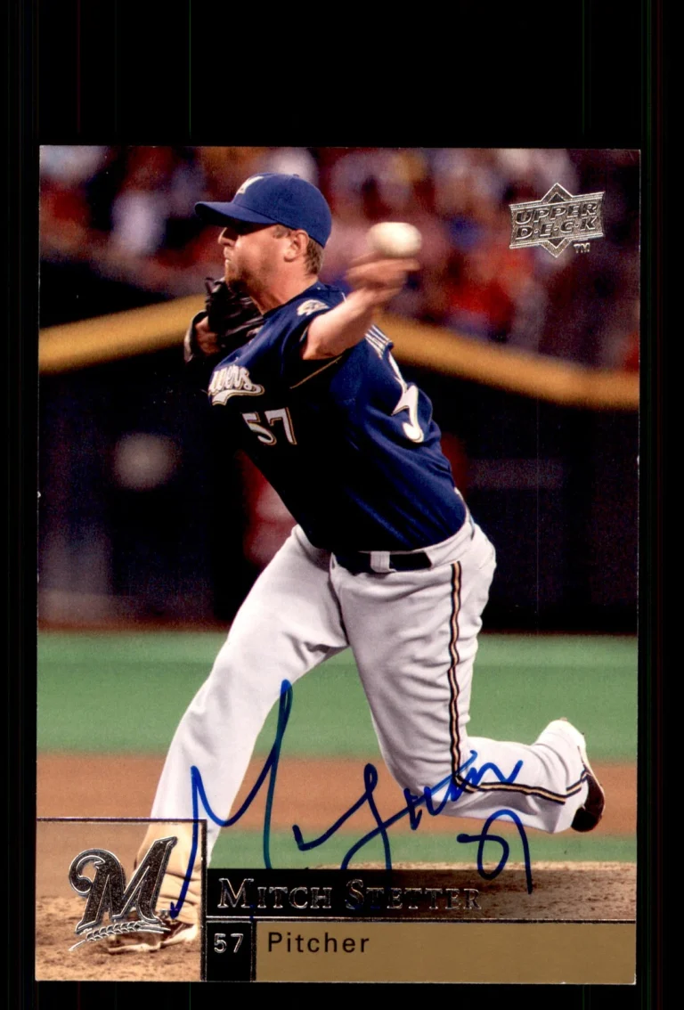 Signed Baseball Card Auto Mitch Stetter 2009 Upper Deck #719 Milwaukee Brewers