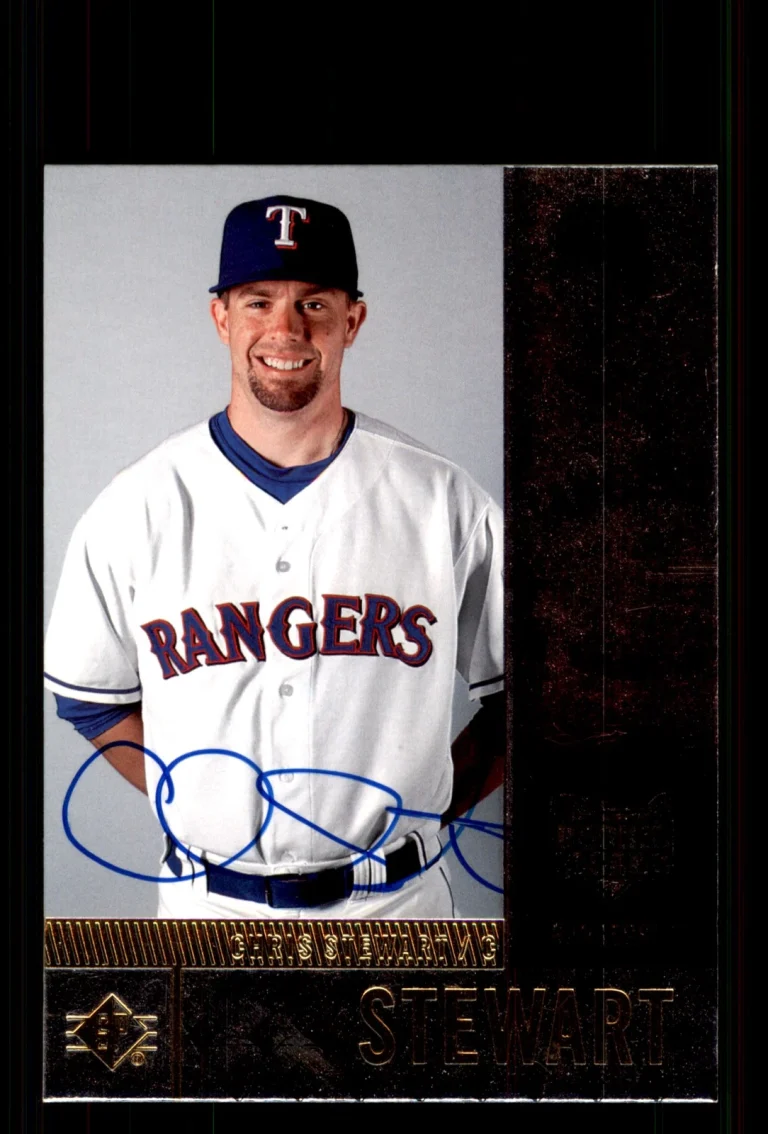 Signed Baseball Card Auto Chris Stewart 2007 SP Rookie Edition #138 Rangers