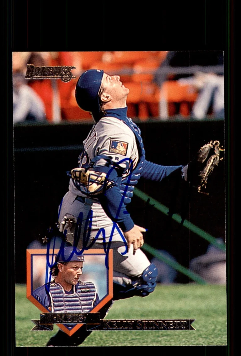 Signed Baseball Card Auto Kelly Stinnett 1995 Donruss #171 New York Mets