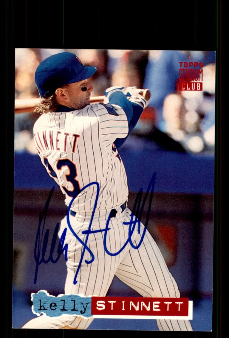 Signed Baseball Card Auto Kelly Stinnett 1994 Stadium Club #599 New York Mets