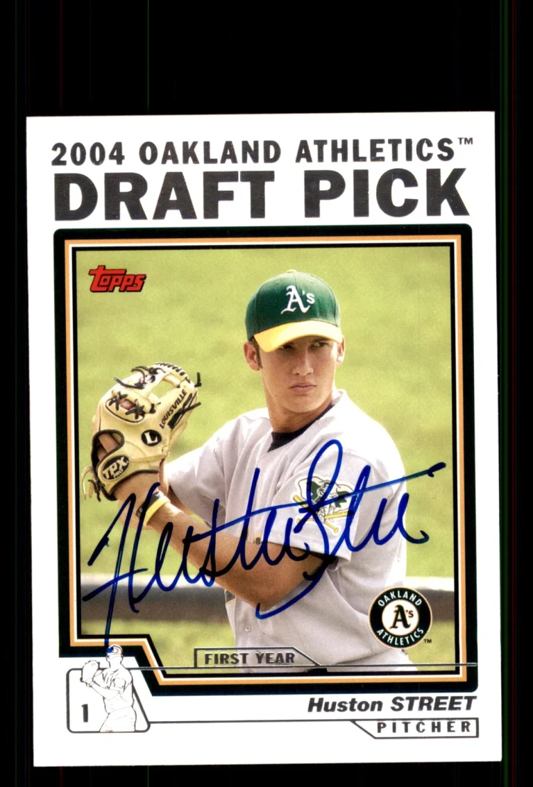 Signed Baseball Card Auto Huston Street 2004 Topps Traded & Rookies #T86 A's
