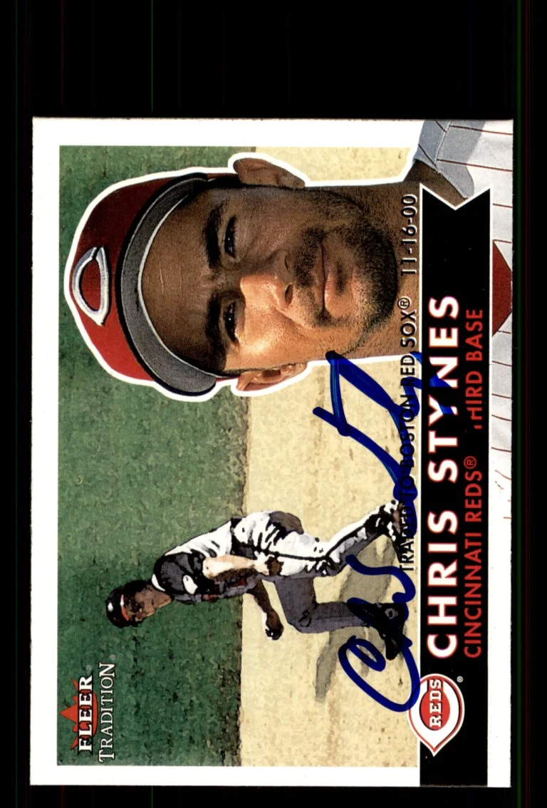 Signed Baseball Card Auto Chris Stynes 2001 Fleer Tradition #330 Boston Red Sox