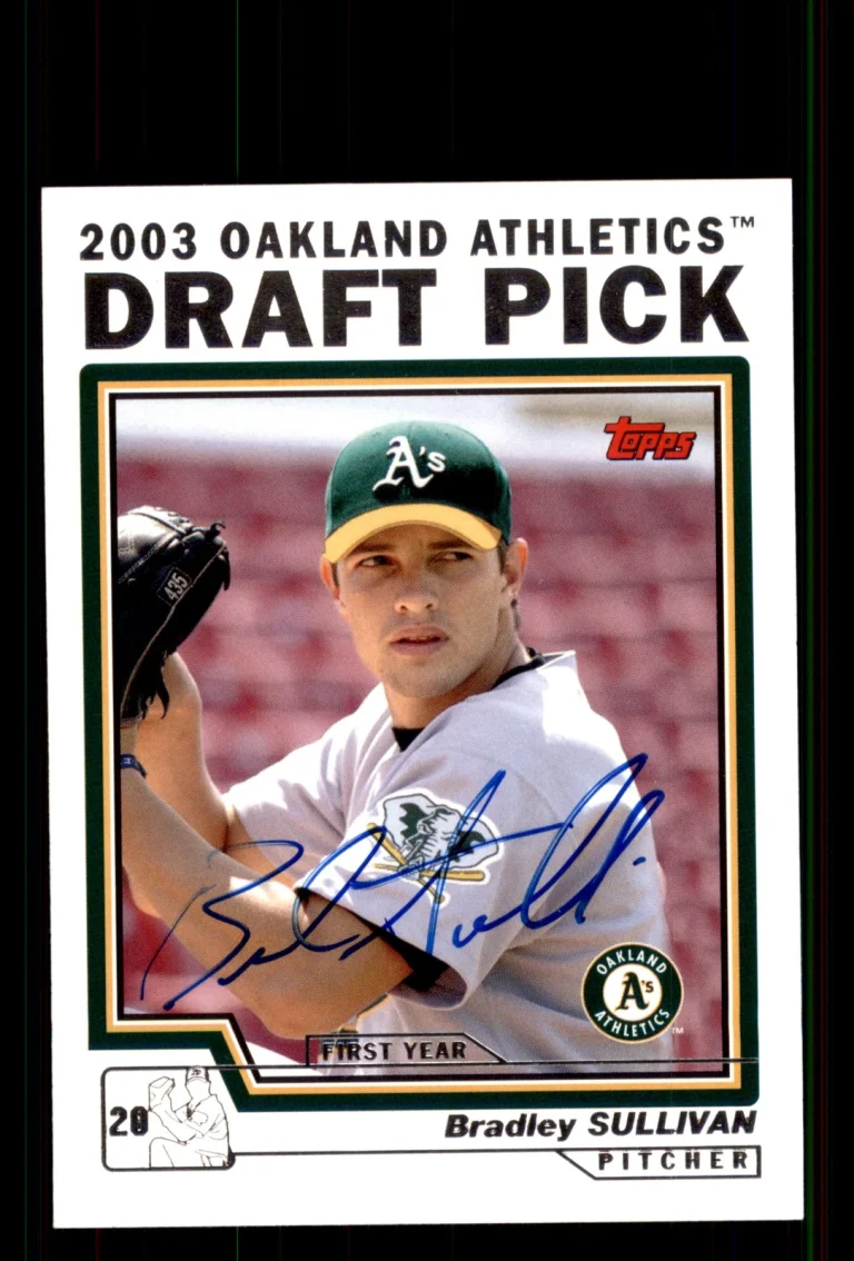 Signed Baseball Card Auto Brad Sullivan 2004 Topps #669 Oakland Athletics