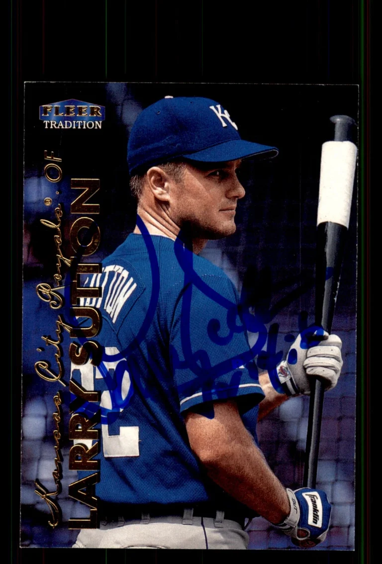 Signed Baseball Card Auto Larry Sutton 1999 Fleer Tradition #560 KC Royals