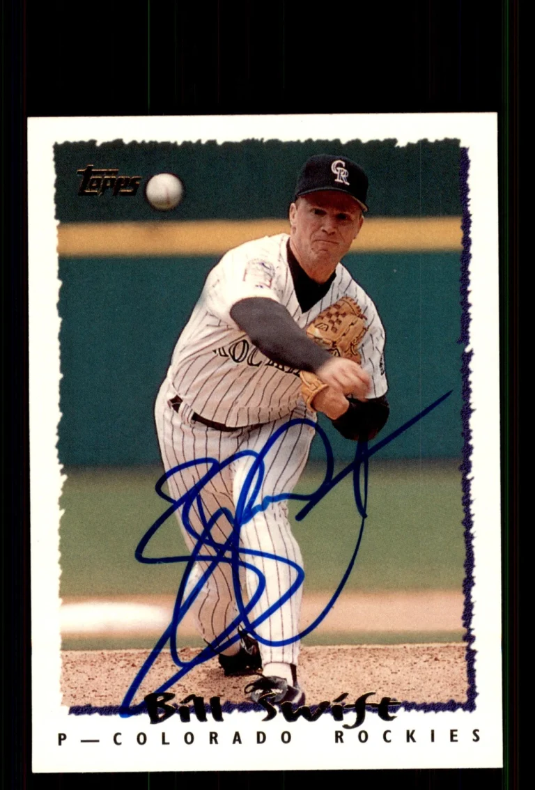 Signed Baseball Card Auto Bill Swift 1995 Topps Traded & Rookies #137T Rockies