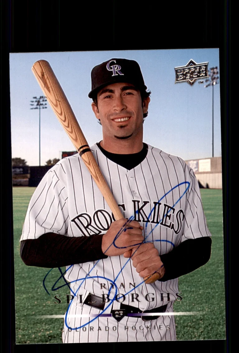 Signed Baseball Card Auto Ryan Spilborghs 2008 Upper Deck #487 Colorado Rockies