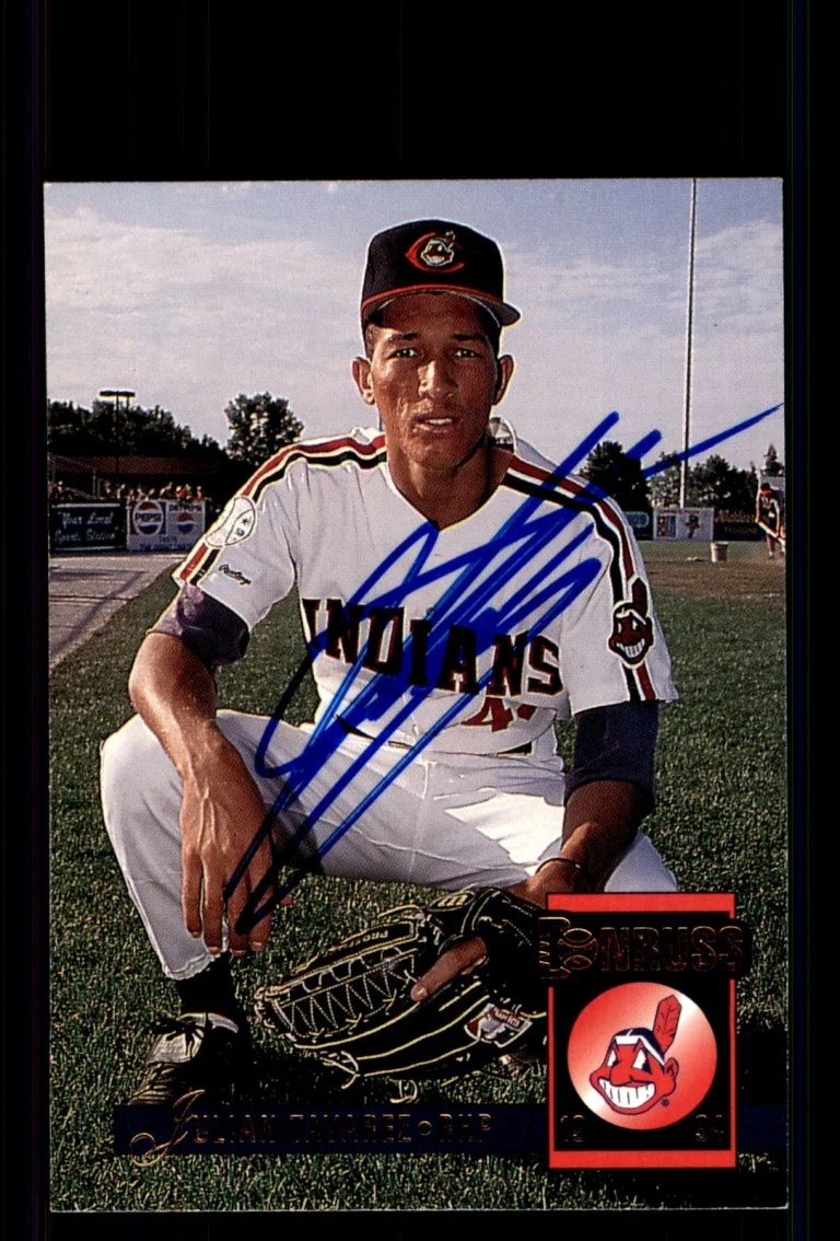 Signed Baseball Card Auto Julian Tavarez 1994 Donruss #627 Cleveland Indians