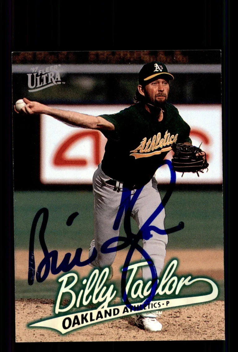 Signed Baseball Card Auto Billy Taylor 1997 Ultra #425 Oakland Athletics