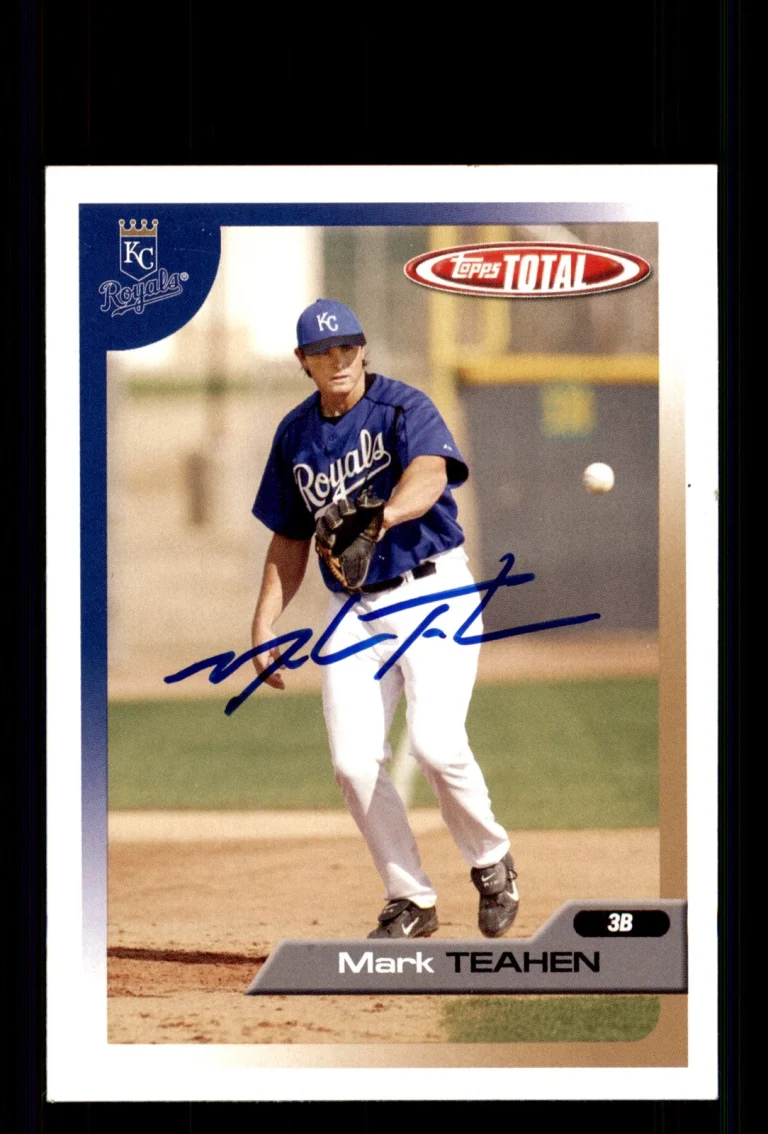 Signed Baseball Card Auto Mark Teahen 2005 Topps Total #391 Kansas City Royals