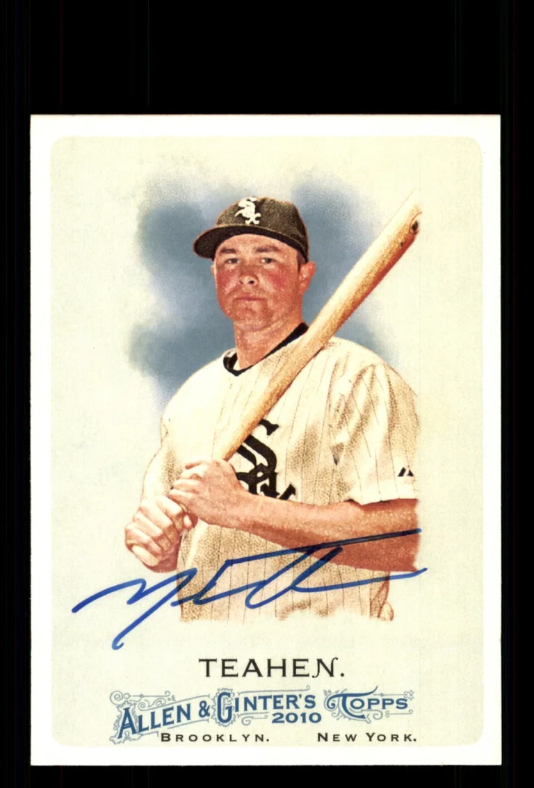 Signed Baseball Card Auto Mark Teahen 2010 Topps Allen & Ginter #225 White Sox