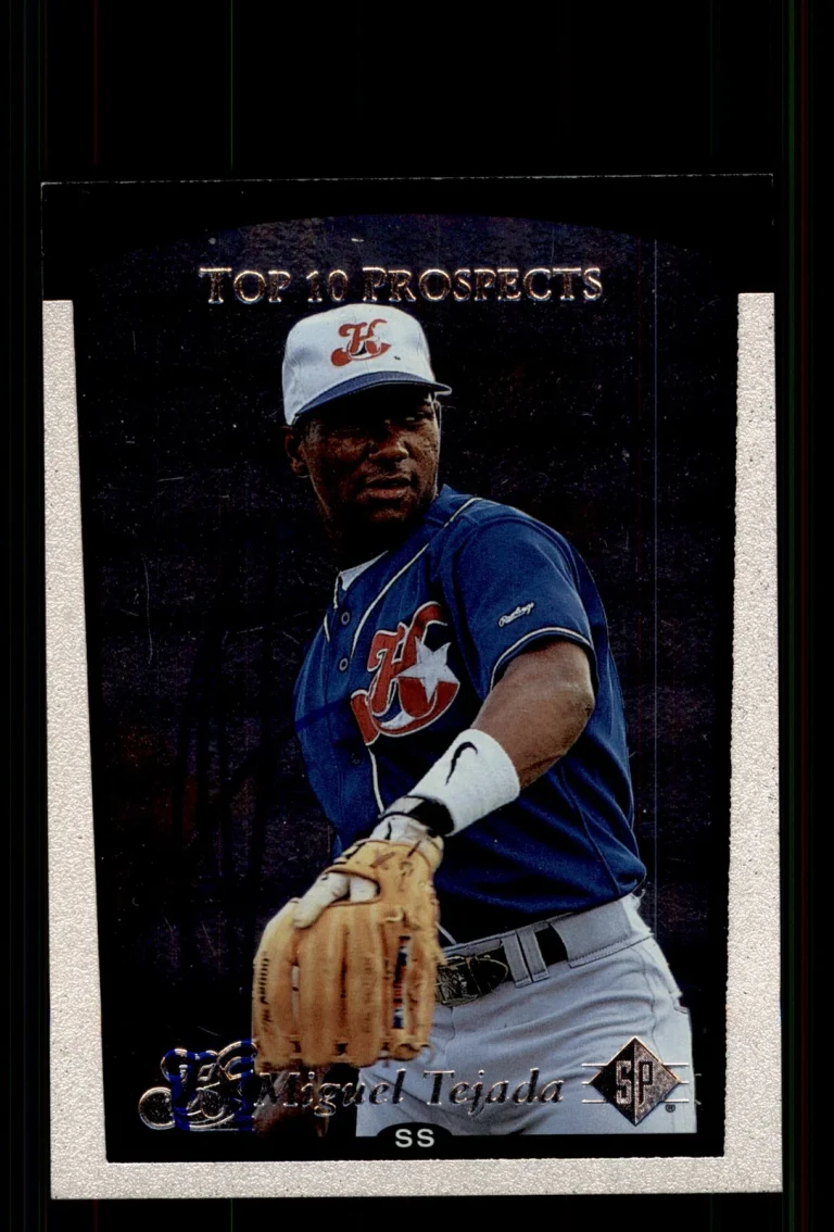 Signed Baseball Card Auto Miguel Tejada 1998 SP Top Prospects #5 Stars
