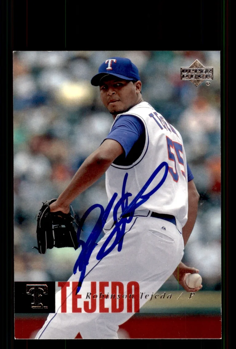 Signed Baseball Card Auto Robinson Tejeda 2006 Upper Deck #1204 Texas Rangers