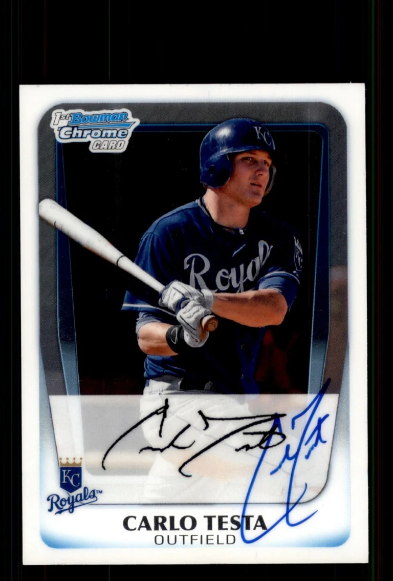 Signed Baseball Card Auto Carlo Testa 2011 Bowman Chrome #BCP9 Royals