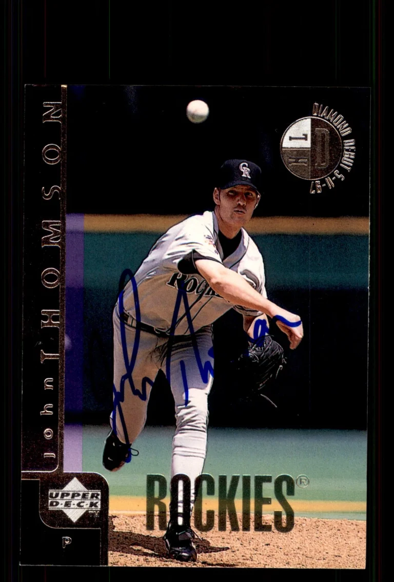 Signed Baseball Card Auto John Thomson 1998 Upper Deck #83 Colorado Rockies