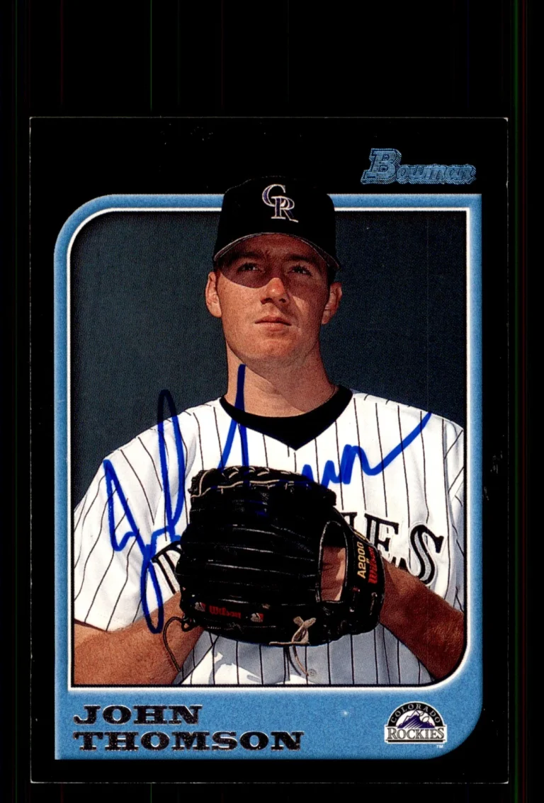 Signed Baseball Card Auto John Thomson 1997 Bowman #115 Colorado Rockies