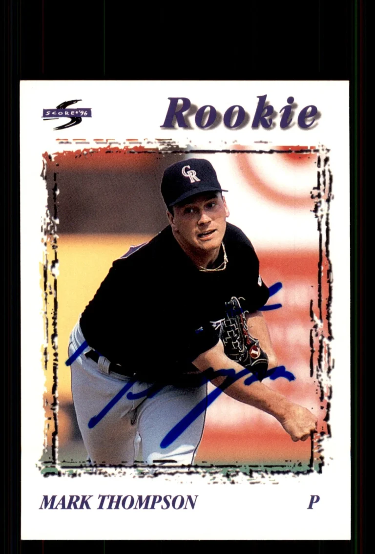 Signed Baseball Card Auto Mark Thompson 1996 Score #231 Colorado Rockies