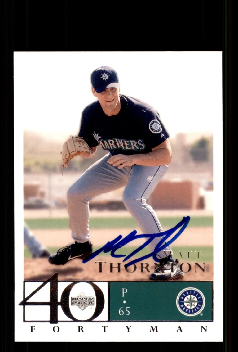 Signed Baseball Card Auto Matt Thornton 2003 Upper Deck 40-Man #137 Mariners