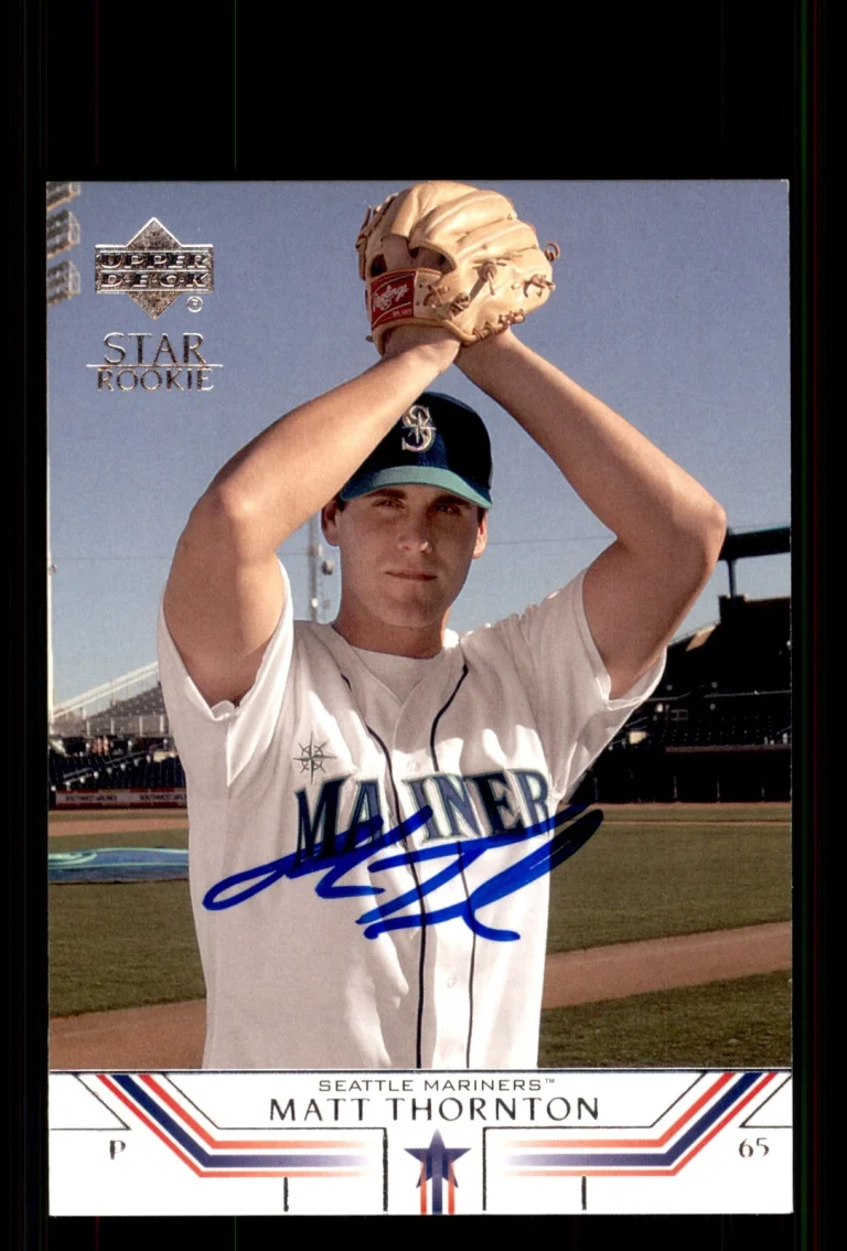Signed Baseball Card Auto Matt Thornton 2002 Upper Deck #525 Seattle Mariners