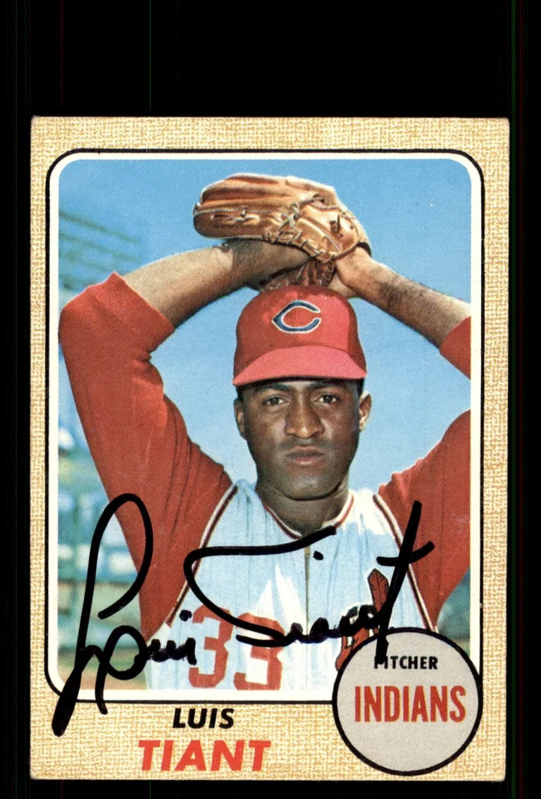 Signed Baseball Card Auto Luis Tiant 1968 Topps #532 Cleveland Indians