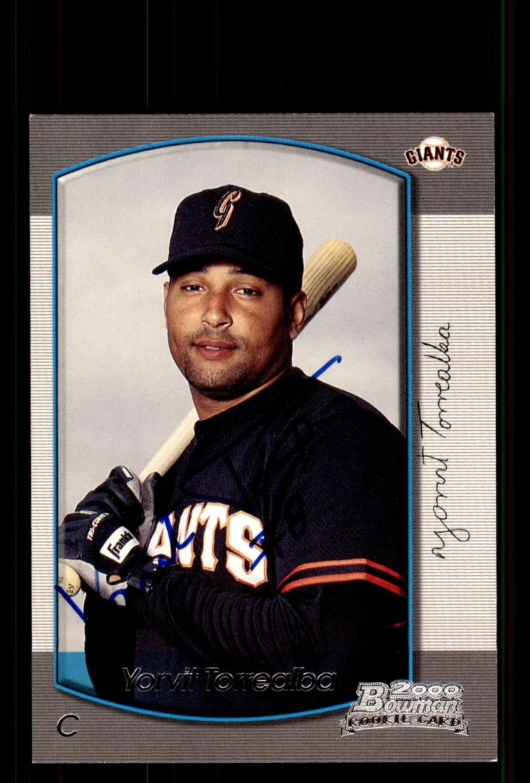 Signed Baseball Card Auto Yorvit Torrealba 2000 Bowman Draft #40 Giants