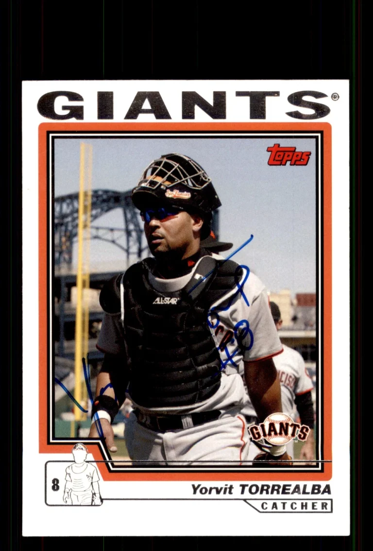 Signed Baseball Card Auto Yorvit Torrealba 2004 Topps #470 San Francisco Giants