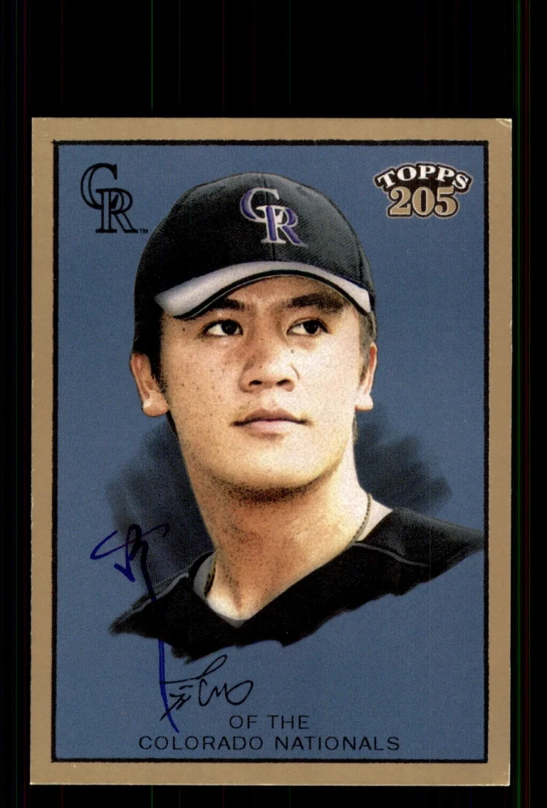 Signed Baseball Card Auto Chin-Hui Tsao 2003 Topps 205 #287 Colorado Rockies