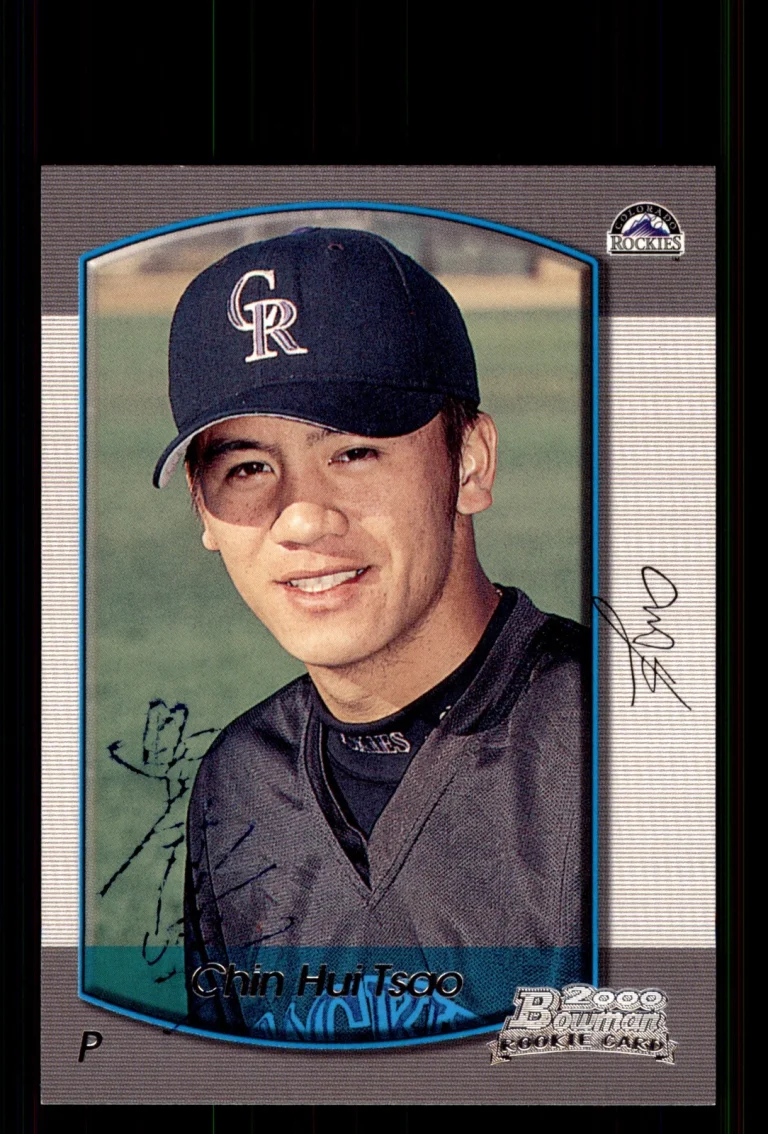 Signed Baseball Card Auto Chin-Hui Tsao 2000 Bowman #68 Rockies